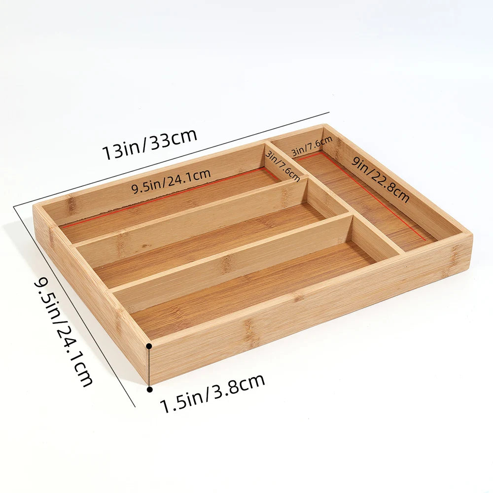 Bamboo Cutlery Organizer