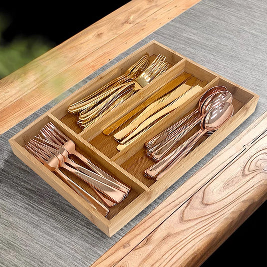 Bamboo Cutlery Organizer