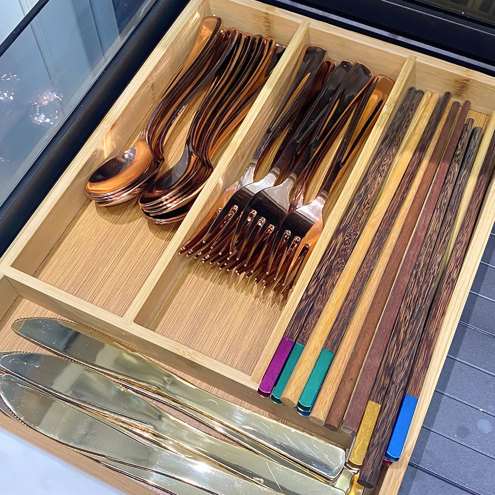 Bamboo Cutlery Organizer