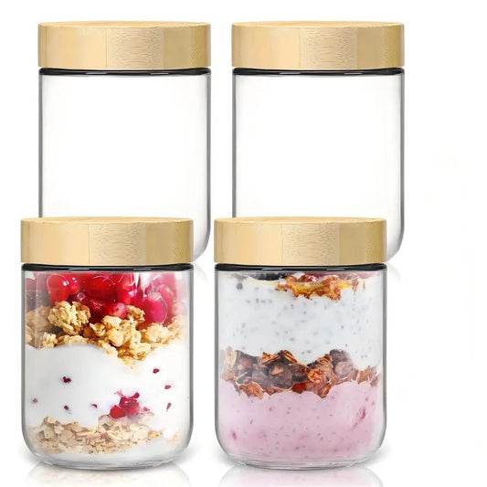 Bamboo and Glass Jar Set
