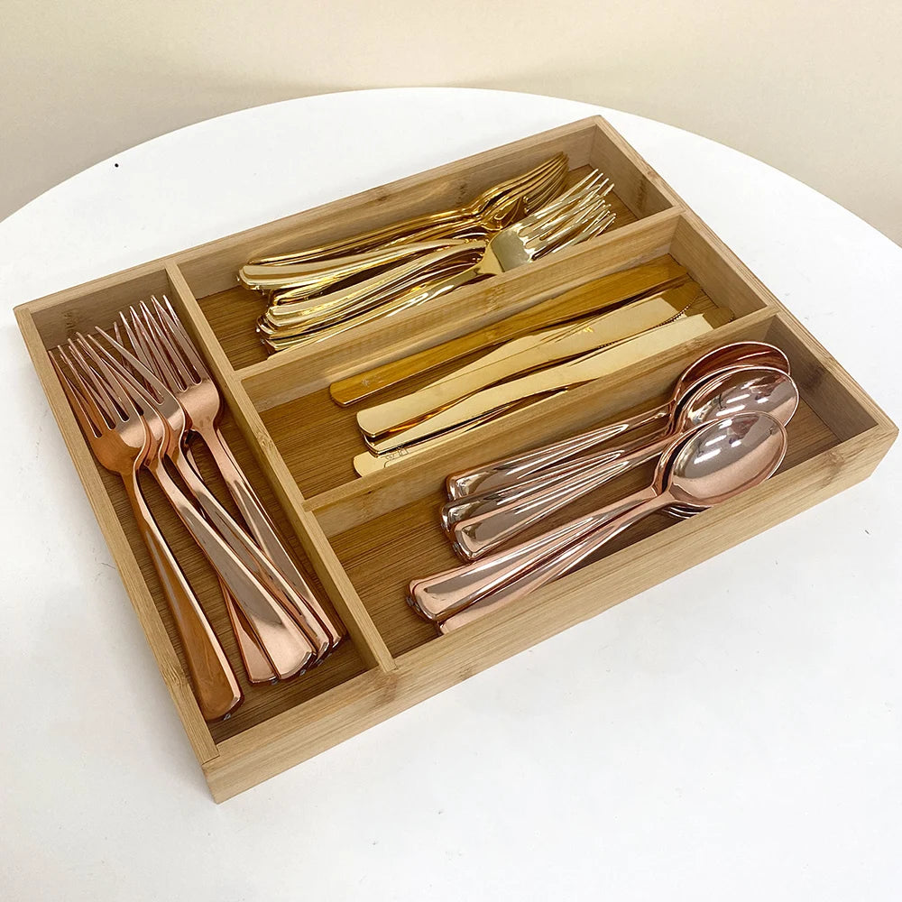 Bamboo Cutlery Organizer