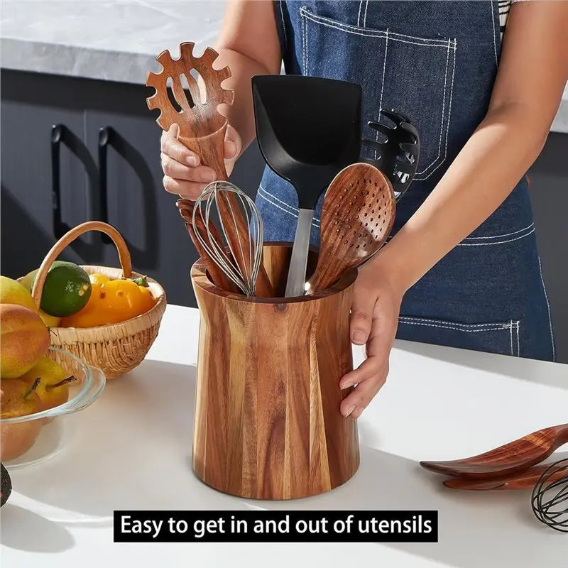 Wooden Utensil Holder