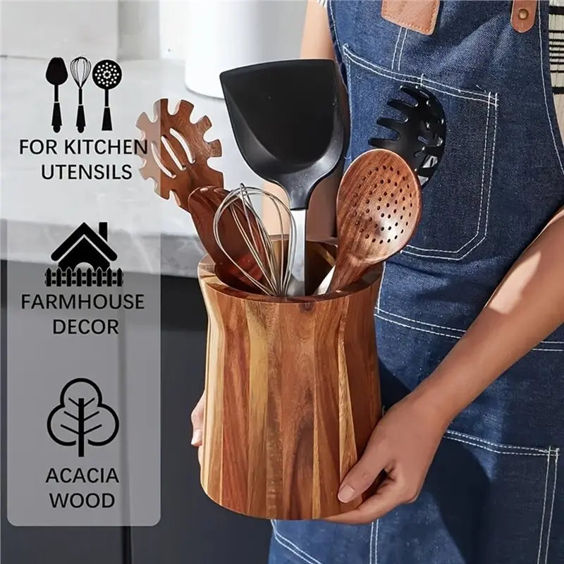 Wooden Utensil Holder